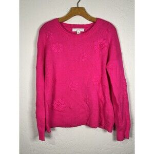 Lilly Pulitzer Sweater Pink Boho Floral Woman’s Medium